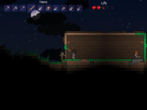 Terraria - Как пережить первую ночь в компании зомби